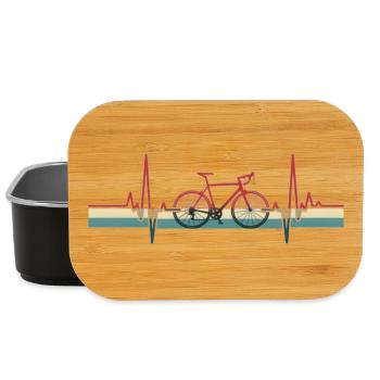 Cycling Heartbeat Cycling Love Cycling Cycling - Lunch Box - black - Front