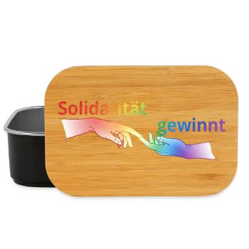 Solidarität gewinnt Pride T-Shirt Regenbogen - Lunch Box - Schwarz - Vorne