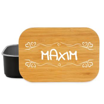 Maxim as a heart - Lunch Box - black - Front