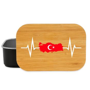 Silhouette du pays de la Turquie Battement de cœur Battement de cœur ECG - Boîte à goûter - noir - Devant