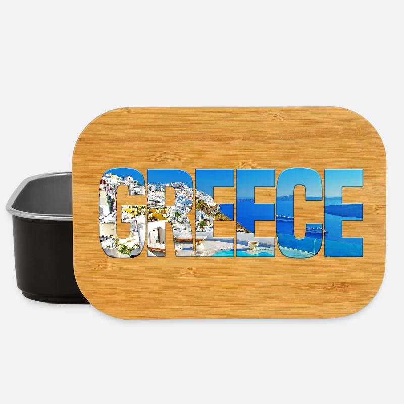 Greece Island Paradise Collage - Lunch Box - black