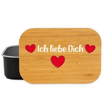 rotes Herz rot Herzen rot Herz Geschenk - Lunch Box - Schwarz - Vorne