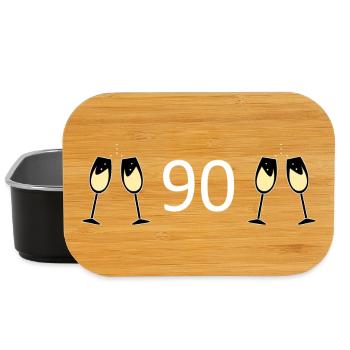 90.Geburtstag 90 Jahre Jubiläum 90 Zahl 90 weiß - Lunch Box - Schwarz - Vorne