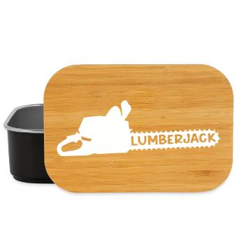 Lumberjack Motif with Axe Silhouette - Lunch Box - black - Front