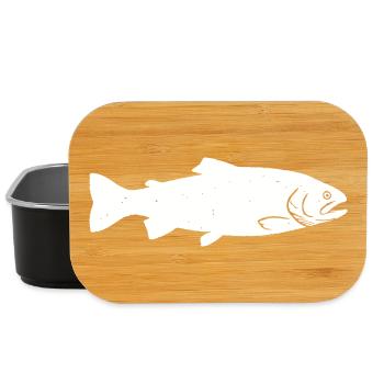 Trout trout silhouette wild fly fishing - Lunch Box - black - Front