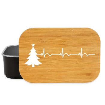 Christmas Tree ECG Heartbeat Christmas Ugly - Lunch Box - black - Front