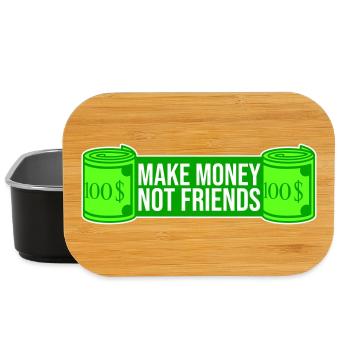 Make Money Not Friends Hustle Quote Saying Logo - Lunch Box - black - Front