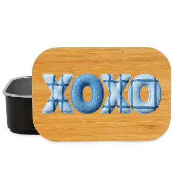 Look patchwork XOXO avec look tissu - Boîte à goûter - noir - Devant
