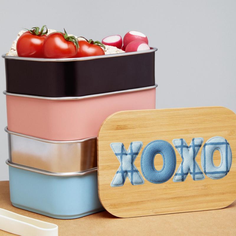 XOXO Patchwork Look mit Stoff Optik Lunch Box