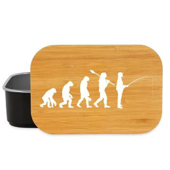 Evolution of Man Fishing Silhouette - Lunch Box - black - Front
