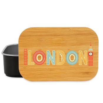 Mehrfarbiges Retro-London - Lunch Box - Schwarz - Vorne