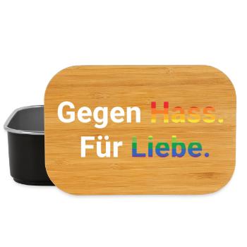 Liebe statt Hass Spruch Frieden Statement - Lunch Box - Schwarz - Vorne