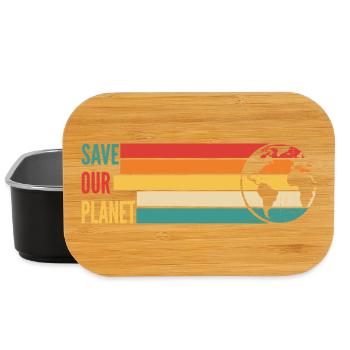 Save Our Planet Shirt Retro Umwelt - Lunch Box - Schwarz - Vorne