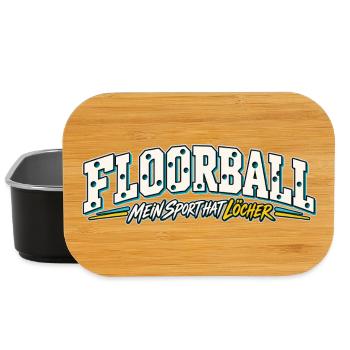 Floorball Löcher Humor Design - Lunch Box - Schwarz - Vorne