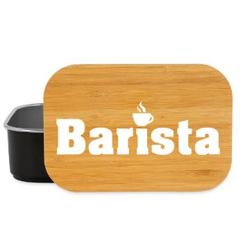 Barista Kaffeeliebe Cafe Logo Grafik Grafik icon - Lunch Box - Schwarz - Vorne