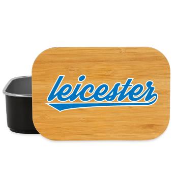 Leicester Blue Script Design - Lunch Box - black - Front