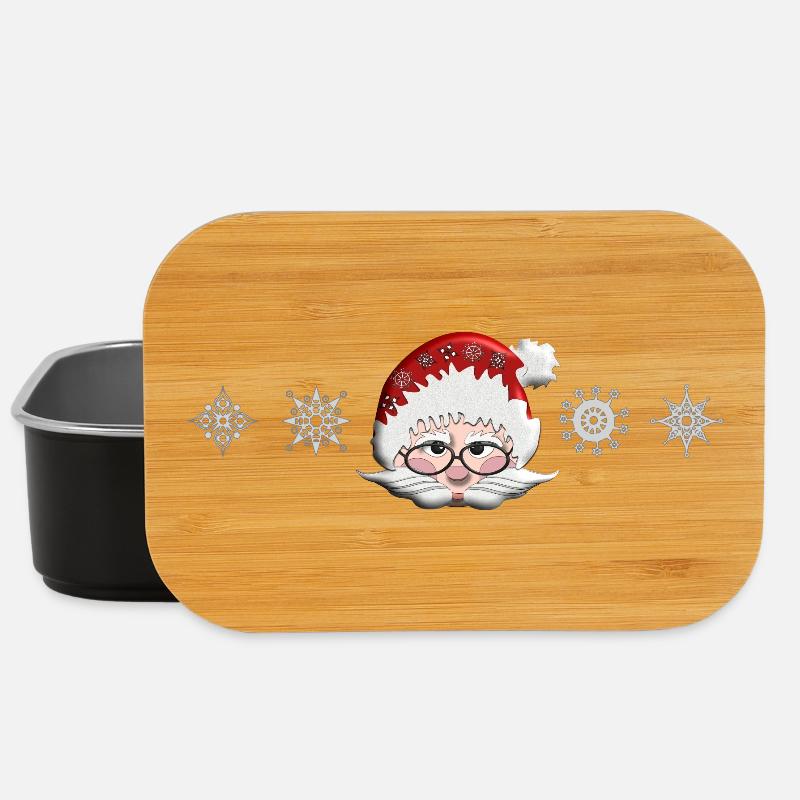 Santa Weihnachts Porträt,Schneflocken   - Lunch Box - Schwarz