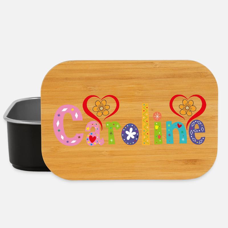 Personalisierter Caroline-Name - Lunch Box - Schwarz