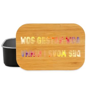 wos gestan war des woas i nimma, lustiger Spruch - Lunch Box - Schwarz - Vorne