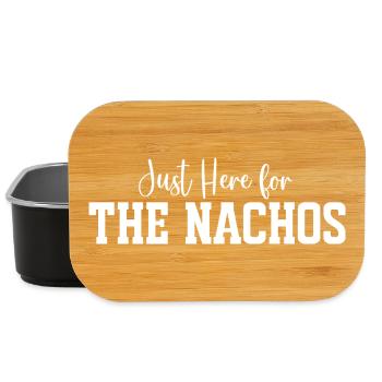 Nachos Night: Here for The Nachos - Lunch Box - black - Front