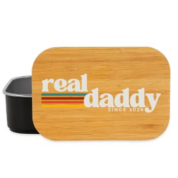 Real Daddy, Fatherhood Retro Style - Lunch Box - Schwarz - Vorne