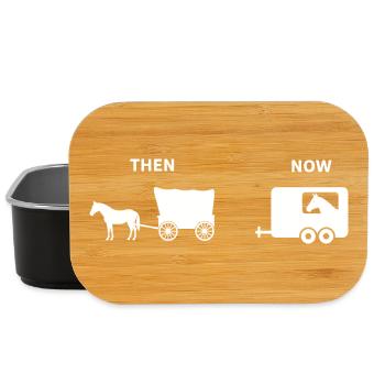 Funny Horse Carriage Parody Historical Design - Lunch Box - black - Front