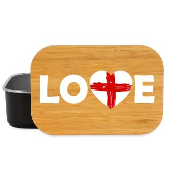 Love mit rotem Kreuz-Herz England - Lunch Box - black - Front