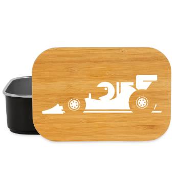 comic formula racing cartoon Rennauto Symbol - Lunch Box - Schwarz - Vorne