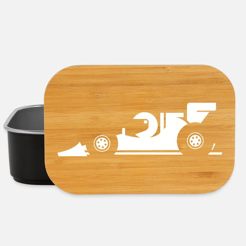 comic formula racing cartoon Rennauto Symbol - Lunch Box - Schwarz