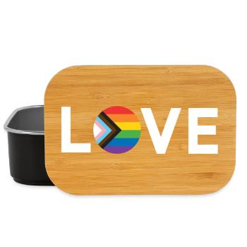 LGBT Pride Month - Love is Love - LGBTQIA+ Flag - Lunch Box - black - Front