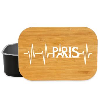 Paris Pulse Heartbeat France Icône Logo Icône - Boîte à goûter - noir - Devant