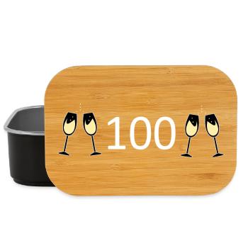 100.Geburtstag 100 Jahre Jubiläum 100 Zahl 100 - Lunch Box - Schwarz - Vorne
