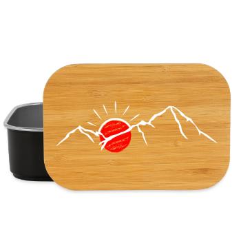 Crimson Sun Over Snowy Peaks - Lunch Box - black - Front