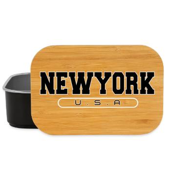 NewYork, USA Block Font - Lunch Box - black - Front
