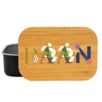 Nom DAAN décoré de fleurs - Boîte à goûter - noir - Devant