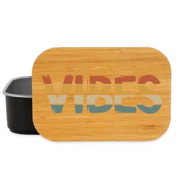 Retro Vibes – Vintage Style Lettering with Mirror - Lunch Box - black - Front