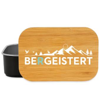 Bergeistert Alpen Gipfel Motiv - Lunch Box - Schwarz - Vorne