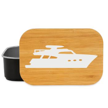 Yacht Silhouette Motorboot - Lunch Box - Schwarz - Vorne