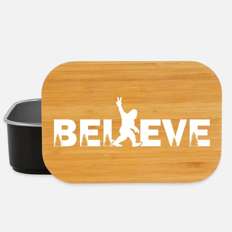 Believe Bigfoot Sasquatch Forest Cryptid Design - Lunch Box - black