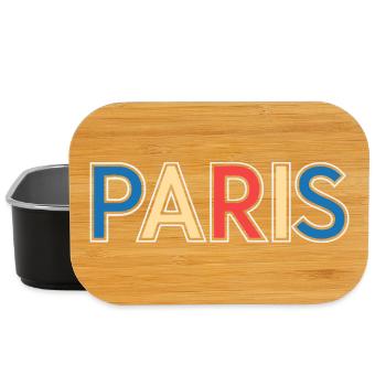 Paris Color Block Typography - Lunch Box - black - Front