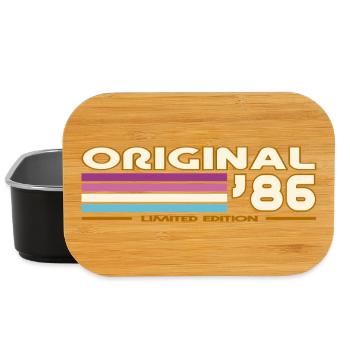 Retro 1986 Vintage 80s Stripes - Lunch Box - black - Front