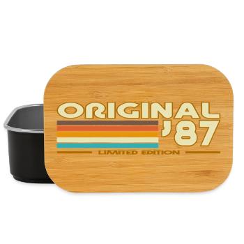 Originale 87er Retrowave-Streifen - Lunch Box - Schwarz - Vorne