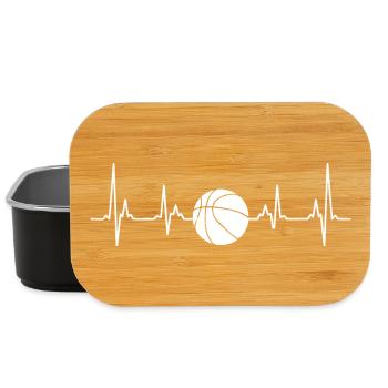 Basketball-Herzschlag-Grafik - Lunch Box - Schwarz - Vorne