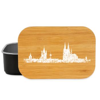 Stadt Köln Kölner Skyline (Vintage Weiß) - Lunch Box - Schwarz - Vorne