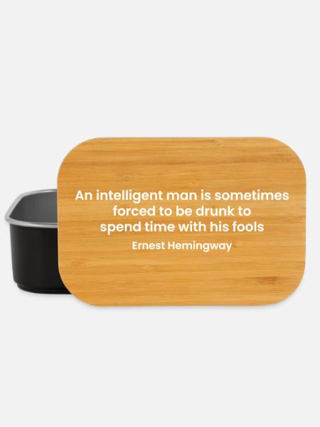 Ernest Hemnigway - T-shirt citation de l’homme intelligent contre les imbéciles - Boîte à goûter - noir