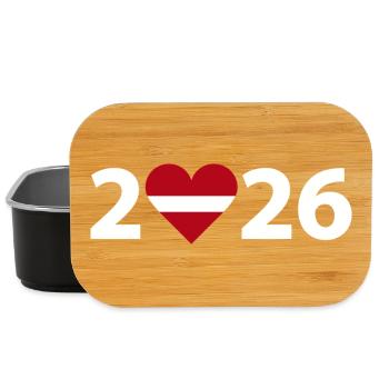 J’aime Lettonie 2026, Lettonie 2026 - Boîte à goûter - noir - Devant