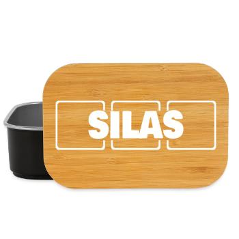 Name Silas - Lunch Box - black - Front