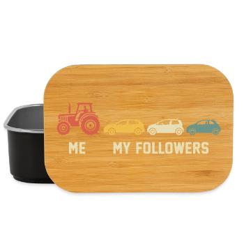 Moi et mes followers tracteur drôle cadeau pour agriculteur - Boîte à goûter - noir - Devant