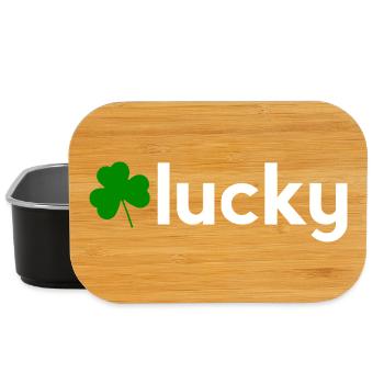 Lucky Shamrock Minimalist Irish Design - Lunch Box - black - Front