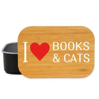 Livres d’amour et livres de chats Diction de lecture de chat - Boîte à goûter - noir - Devant